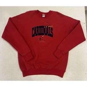 Vintage St Louis Cardinals Embroidered Crewneck Sweatshirt Mens L Red 80s